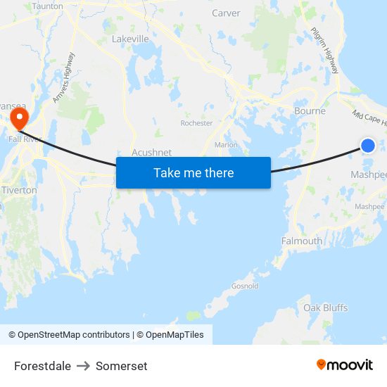 Forestdale to Somerset map