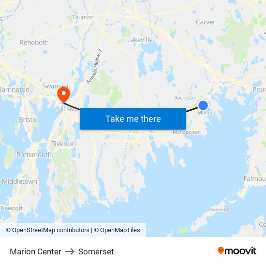Marion Center to Somerset map