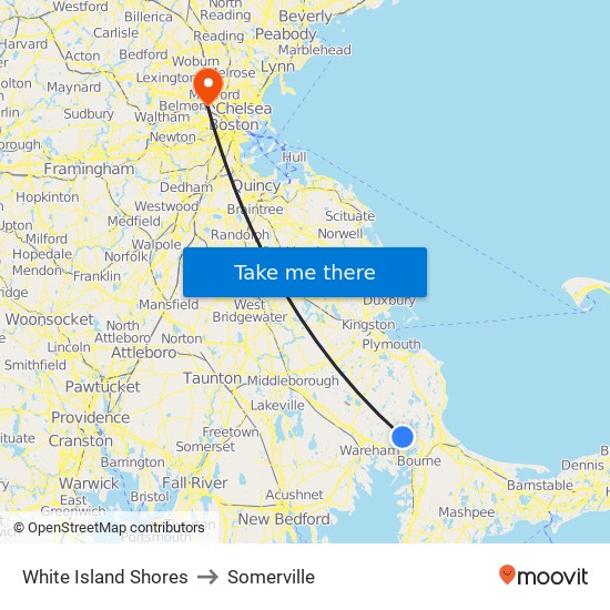 White Island Shores to Somerville map