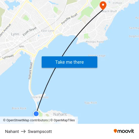 Nahant to Swampscott map