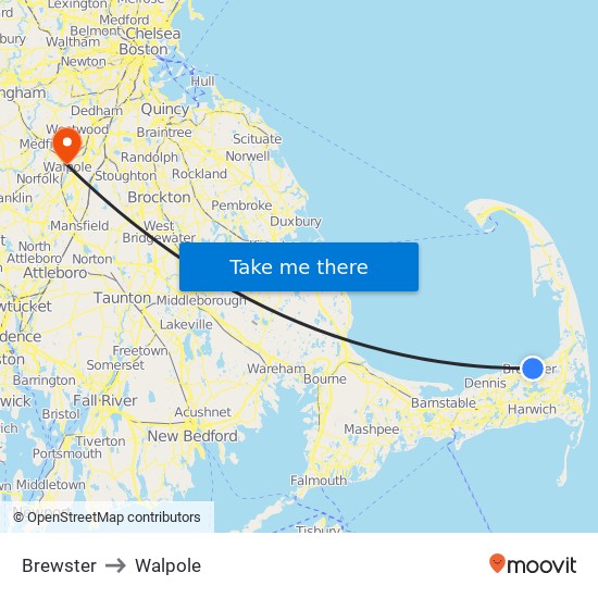 Brewster to Walpole map