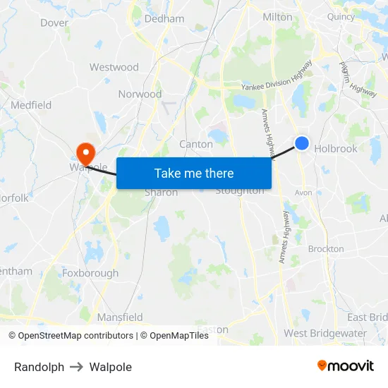 Randolph to Walpole map