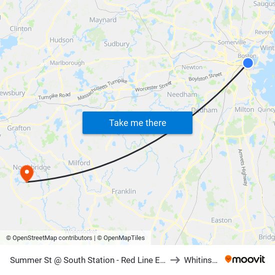Summer St @ South Station - Red Line Entrance to Whitinsville map