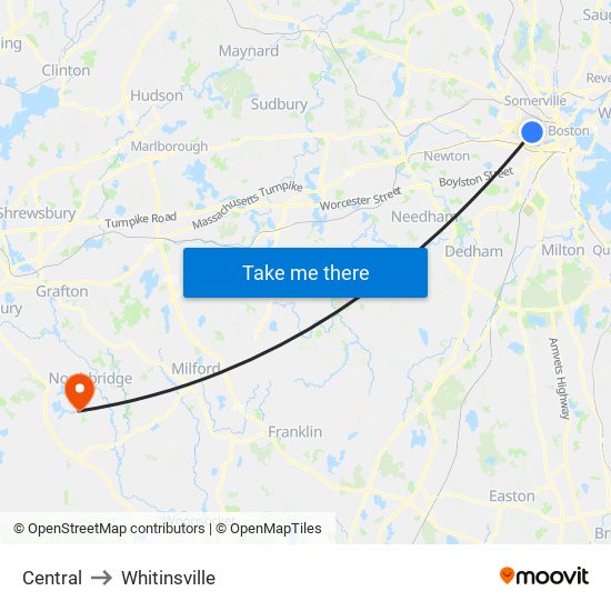 Central to Whitinsville map