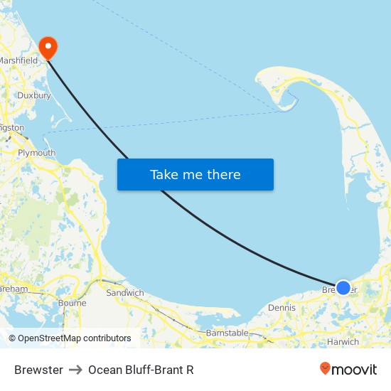 Brewster to Ocean Bluff-Brant R map