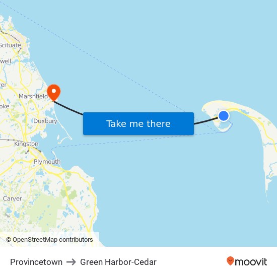 Provincetown to Green Harbor-Cedar map