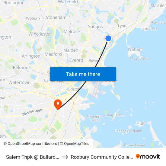 Salem Tnpk @ Ballard St to Roxbury Community College map