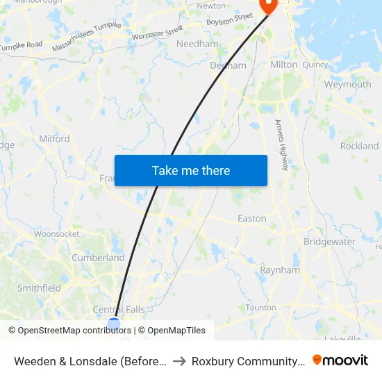 Weeden & Lonsdale (Before Sturman) to Roxbury Community College map