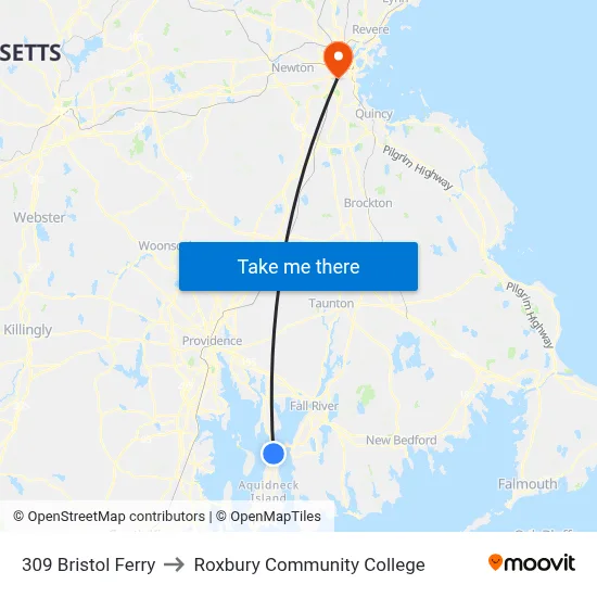 309 Bristol Ferry to Roxbury Community College map