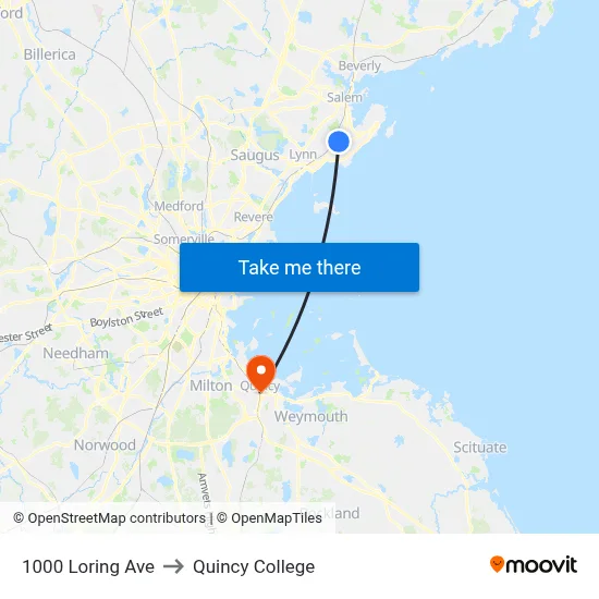 1000 Loring Ave to Quincy College map