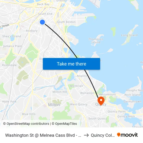 Washington St @ Melnea Cass Blvd - Silver Line to Quincy College map