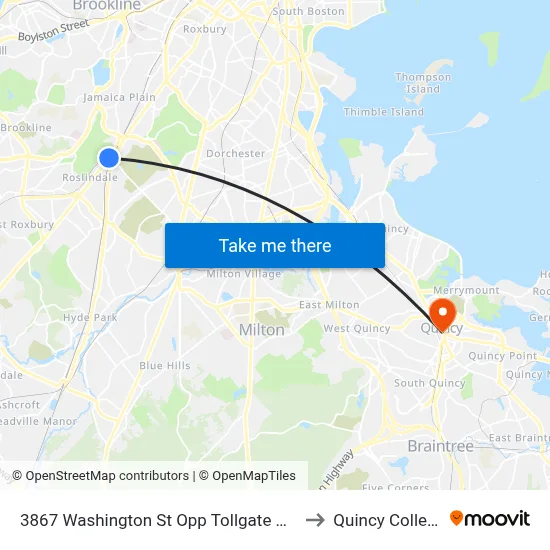 3867 Washington St Opp Tollgate Way to Quincy College map
