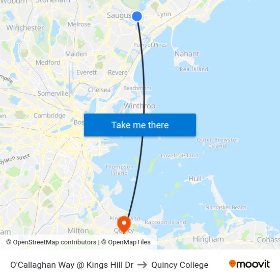 O'Callaghan Way @ Kings Hill Dr to Quincy College map