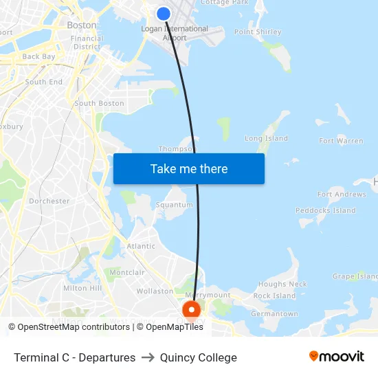 Terminal C - Departures to Quincy College map