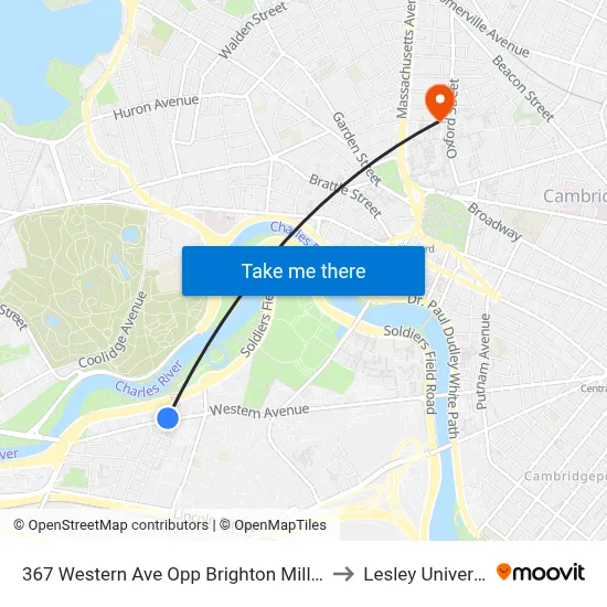 367 Western Ave Opp Brighton Mills Mall to Lesley University map