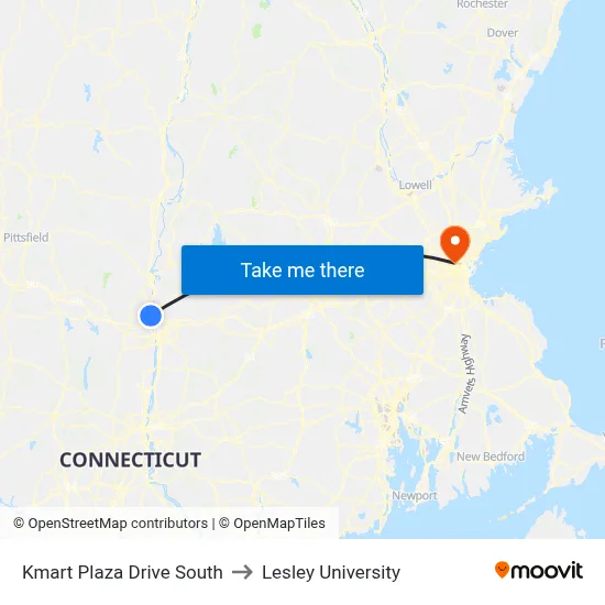 Kmart Plaza Drive South to Lesley University map