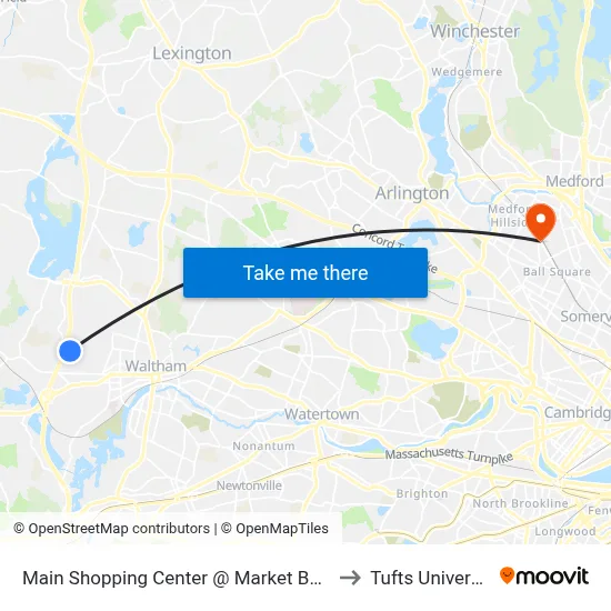 Main Shopping Center @ Market Basket to Tufts University map