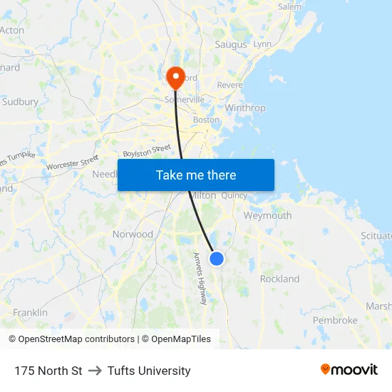 175 North St to Tufts University map