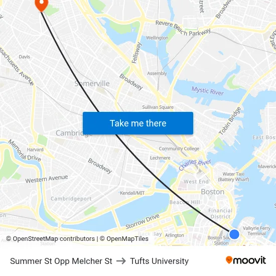 Summer St Opp Melcher St to Tufts University map