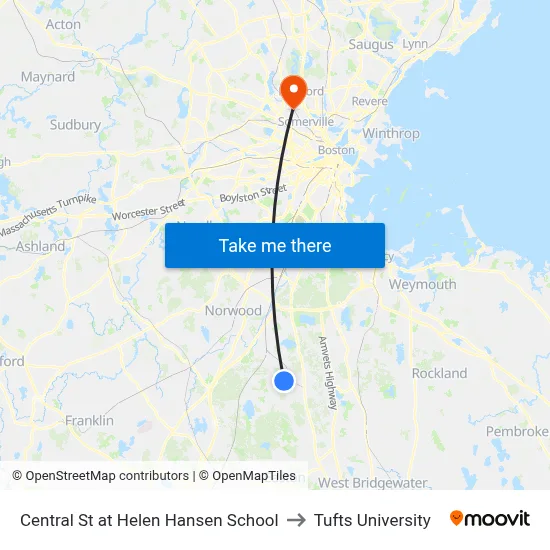 Central St at Helen Hansen School to Tufts University map