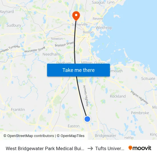 West Bridgewater Park Medical Building to Tufts University map