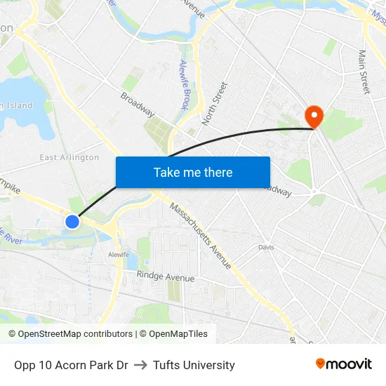 Opp 10 Acorn Park Dr to Tufts University map