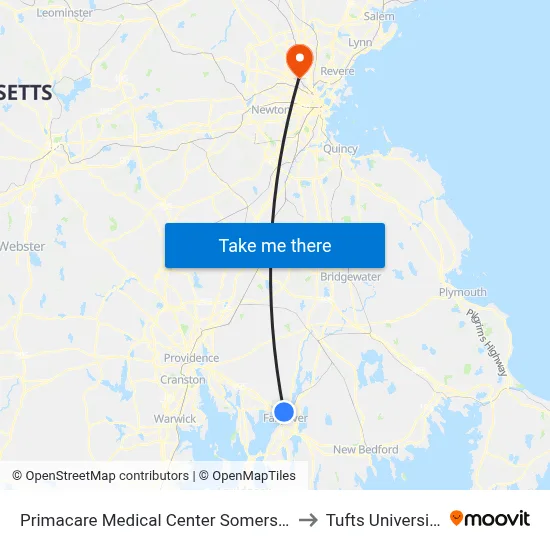Primacare Medical Center Somerset to Tufts University map