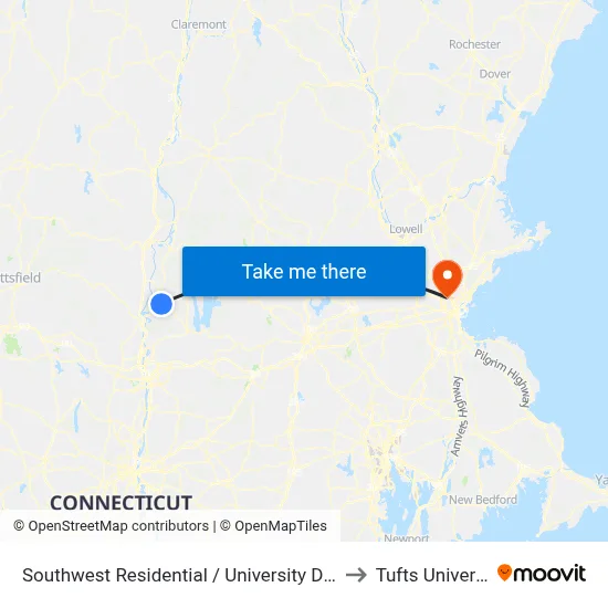 Southwest Residential  / University Drive (S) to Tufts University map