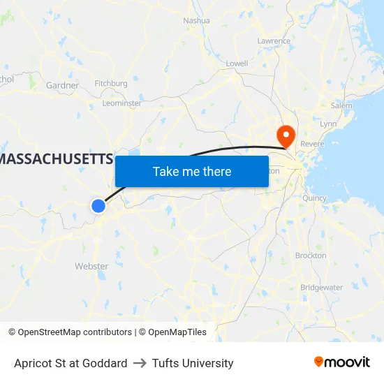 Apricot St at Goddard to Tufts University map