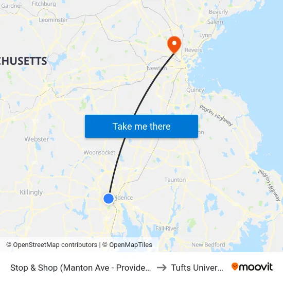 Stop & Shop (Manton Ave - Providence) to Tufts University map