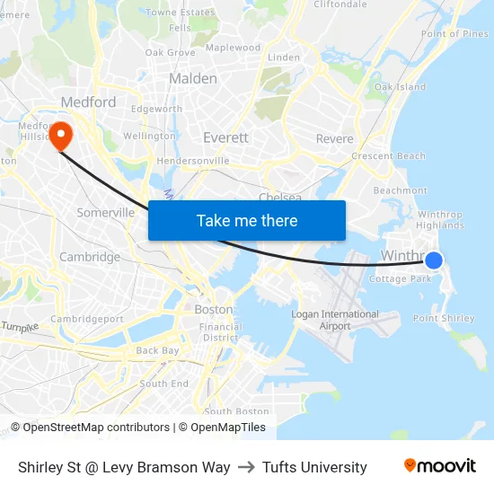 Shirley St @ Levy Bramson Way to Tufts University map