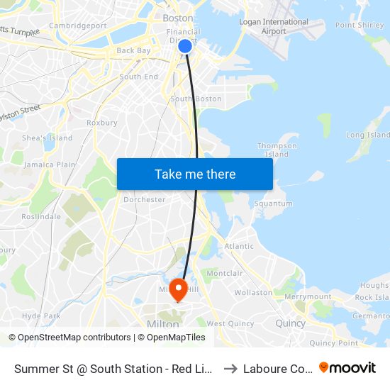 Summer St @ South Station - Red Line Entrance to Laboure College map