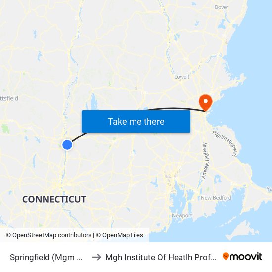 Springfield (Mgm Grand) to Mgh Institute Of Heatlh Professions map