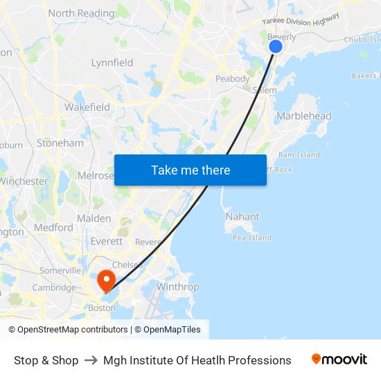 Stop & Shop to Mgh Institute Of Heatlh Professions map