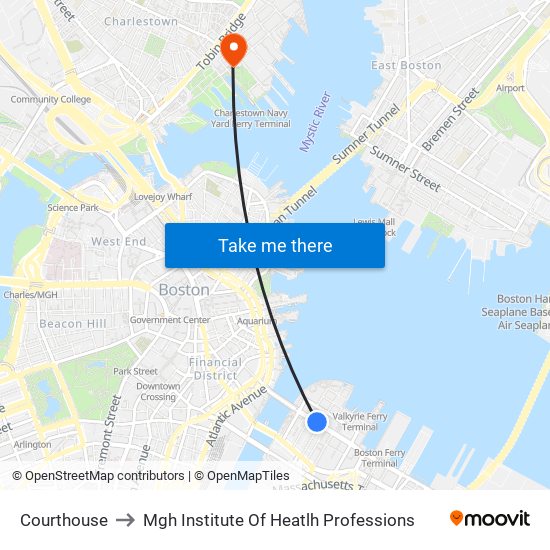 Courthouse to Mgh Institute Of Heatlh Professions map