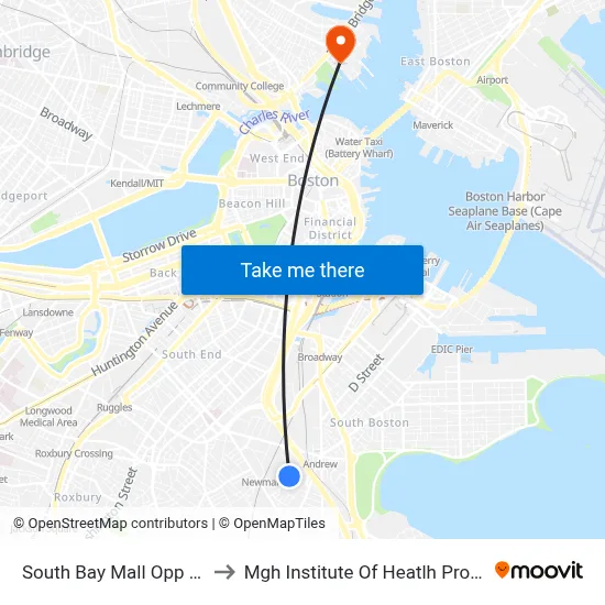 South Bay Mall Opp Macy's to Mgh Institute Of Heatlh Professions map