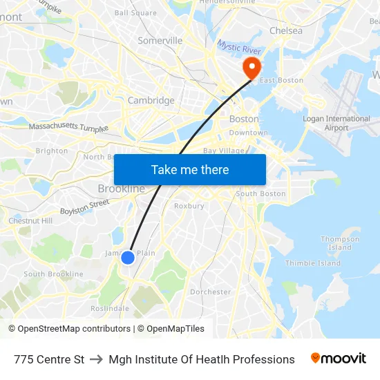 775 Centre St to Mgh Institute Of Heatlh Professions map