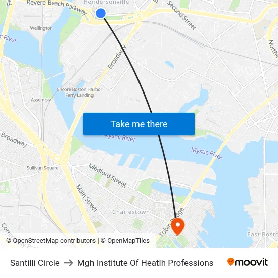 Santilli Circle to Mgh Institute Of Heatlh Professions map