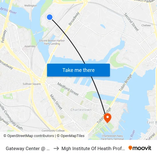 Gateway Center @ Target to Mgh Institute Of Heatlh Professions map