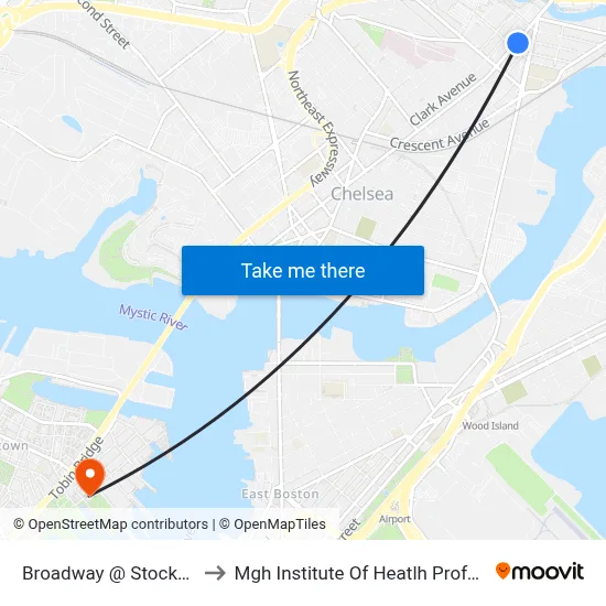 Broadway @ Stockton St to Mgh Institute Of Heatlh Professions map