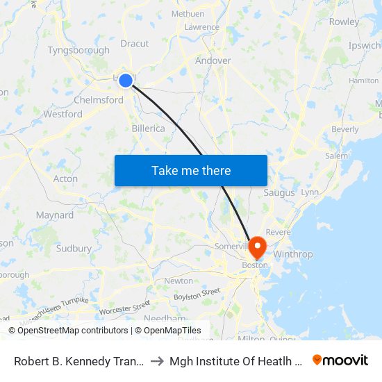 Robert B. Kennedy Transfer Center to Mgh Institute Of Heatlh Professions map