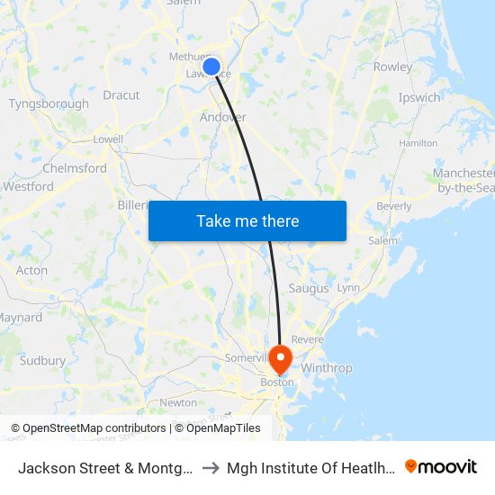 Jackson Street & Montgomery Street to Mgh Institute Of Heatlh Professions map