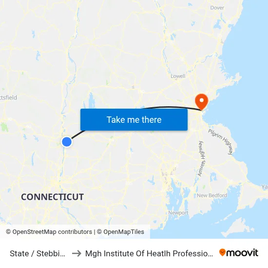 State / Stebbins to Mgh Institute Of Heatlh Professions map
