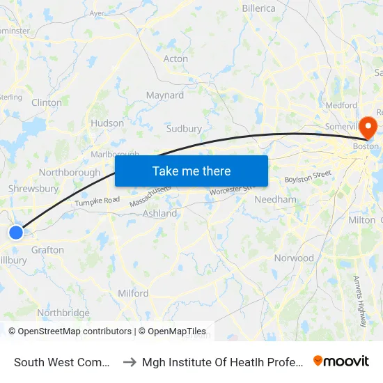 South West Commons to Mgh Institute Of Heatlh Professions map