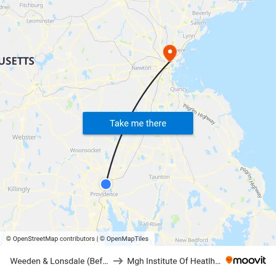 Weeden & Lonsdale (Before Sturman) to Mgh Institute Of Heatlh Professions map