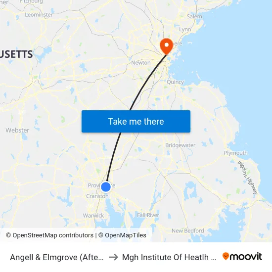 Angell & Elmgrove (After Elmgrove) to Mgh Institute Of Heatlh Professions map