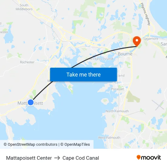 Mattapoisett Center to Cape Cod Canal map