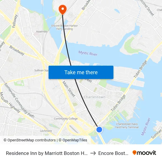 Residence Inn by Marriott Boston Harbor on Tudor Wharf to Encore Boston Harbor map