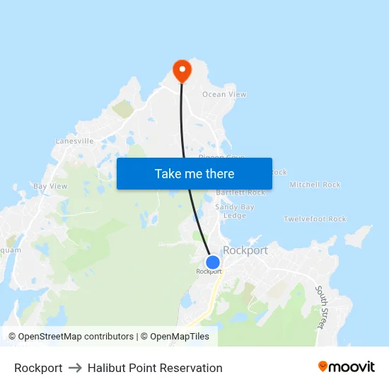 Rockport to Halibut Point Reservation map
