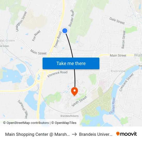 Main Shopping Center @ Marshall's to Brandeis University map